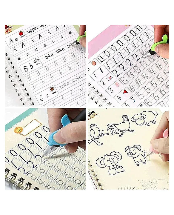 ✨ Sank Magic Practice Copybook Set (4 Books + 1 Pen + 1 Grip + 10 Refills)